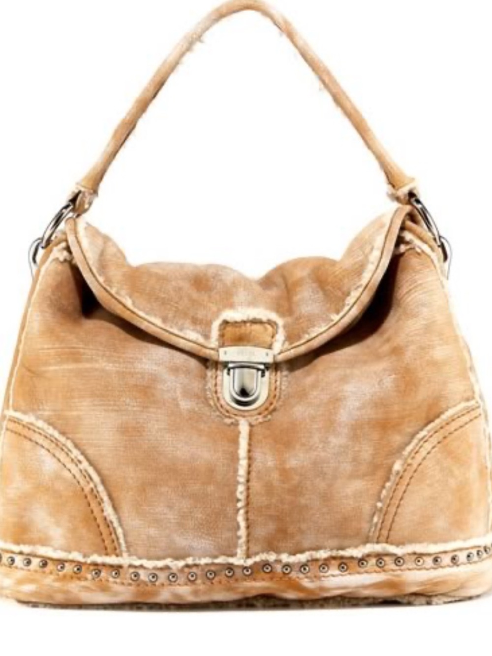 Prada Vintage MOUTON DIANO Soft  Shearling Hobo Bag - Casual  Shoulder Tote - Picture 2 of 13
